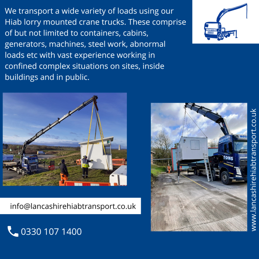 We transport a wide variety of loads using our Hiab lorry mounted crane trucks