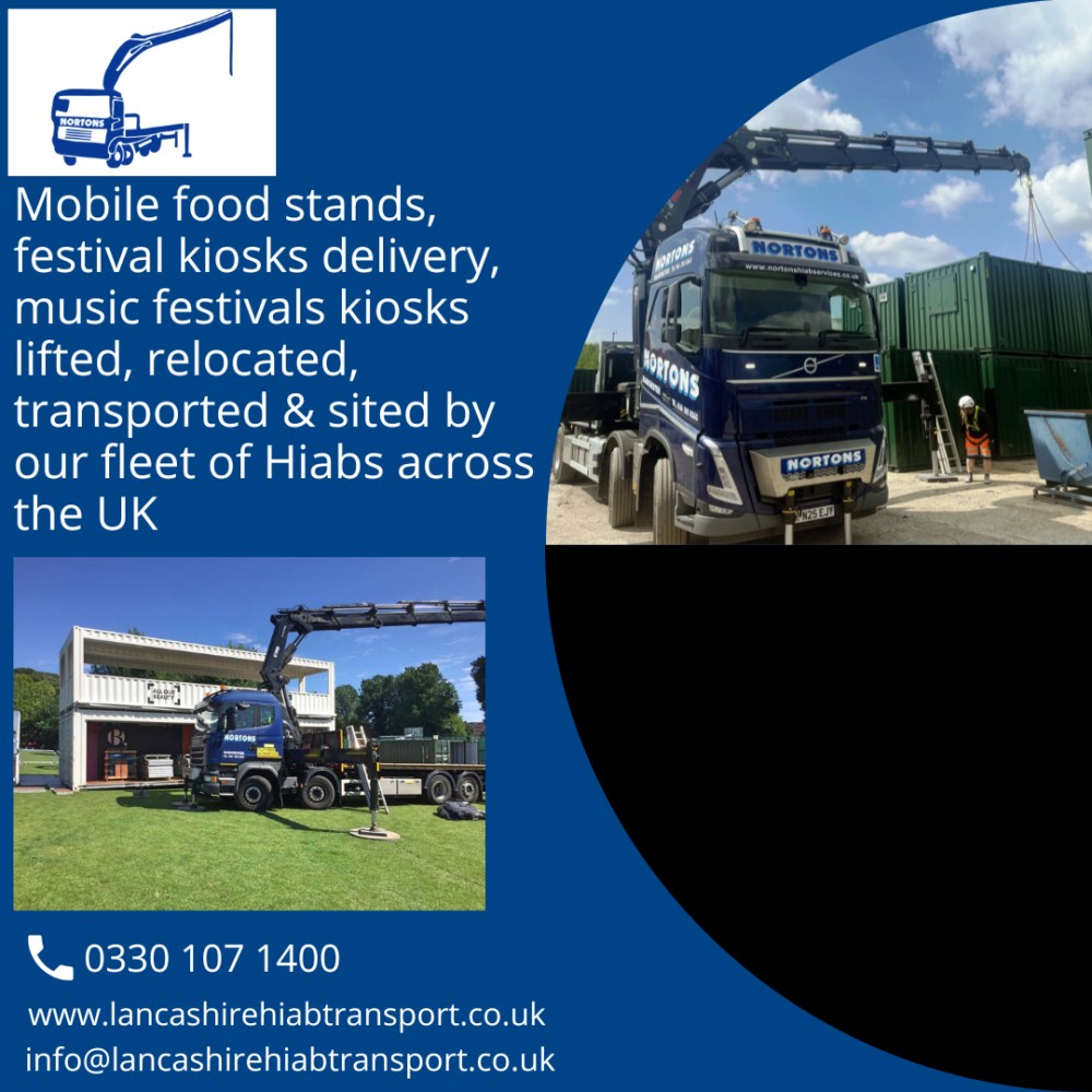 Kiosks lifted, relocated, transported & sited by our fleet of Hiabs