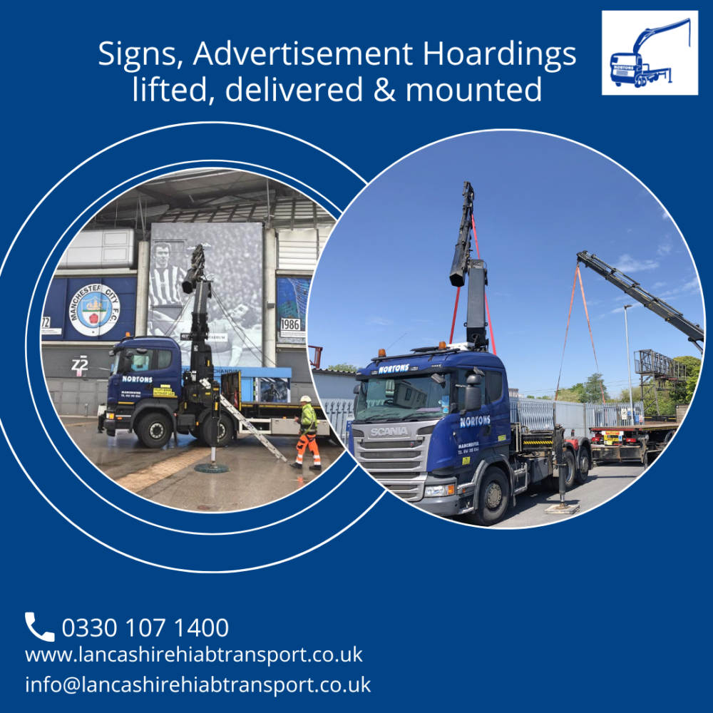 Signage lifted, delivered & mounted